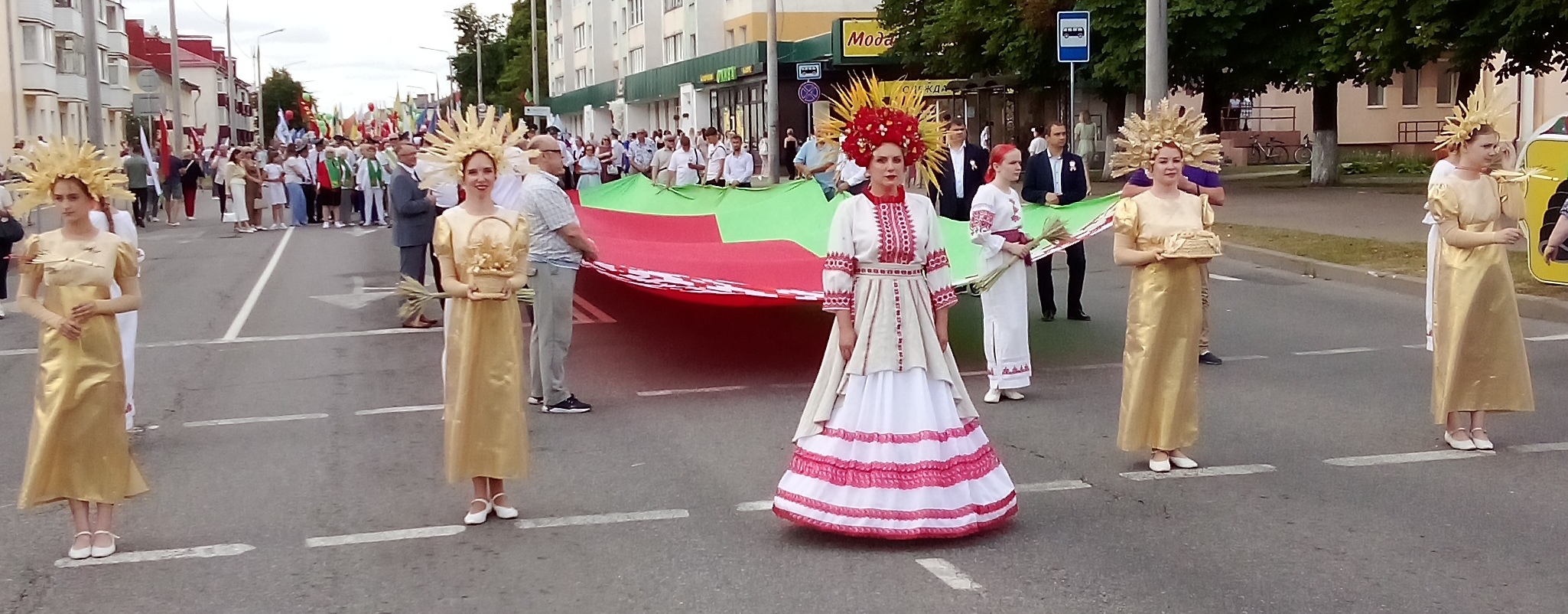 Построение организаций Рогачева к торжественному шествию