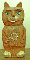 Резьба по дереву Статуэтка котик Чародей