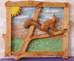 Картина утро в лесу